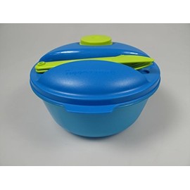 TUPPERWARE To Go Salad & Go 1.5 L Blue A157 Salad & Go with Cutlery Lime Picnic P 18079
