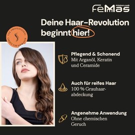 FemMas Haarfarbe Mittelbraun Gold 4.3 I Professionelle Creme Haarfarbe mit Arganöl, Keratin & Ceramiden I Als dauerhafte Haarfärbung oder Tönung für strahlende, haltbare Farbergebnisse I 100 ml