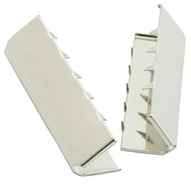 Bluemoona 100 Pcs - 1.25" 32mm Belt Buckle End Tip Nickel for Webbing Tag Bag Polypropylene