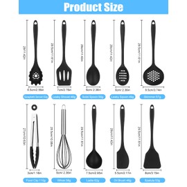 18 Stück Küchenhelfer Set, Hitzebeständiger Kochbesteck Set mit Utensilienhalter,Kochutensilien Kochgeschirr, Spülmaschinenfest,Silikon Kochutensilien Kochbesteck Set,Antihaft Kochset Küchenutensilien