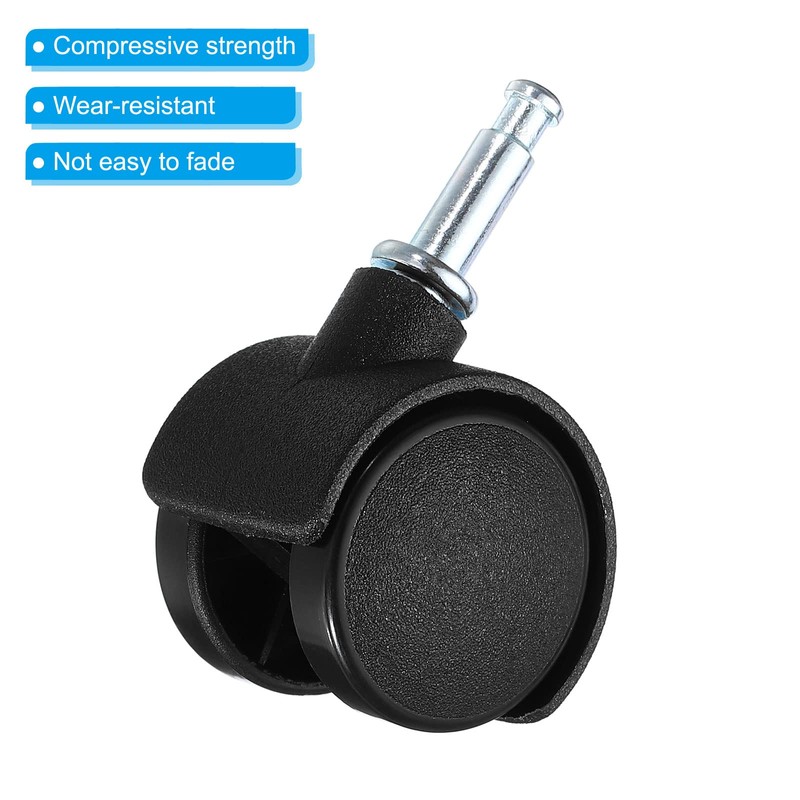PATIKIL 1 Inch Swivel Stem Casters, 6 Pack Nylon 360