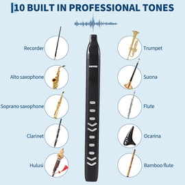 Electronic Saxophones with Built-in 10 Musical Tones & 2 Fingering Modes, Portable Digital Wind Instrument with MIDI Connectivity, Rechargeable, Ideal for Beginners and Professionals