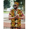 2 Pcs African Hats Kente Scarf Sets African Turban Dashiki