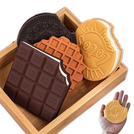 Dessert Shaped Mini Notebook Chocolate Chip Cookie Design Pocket Diary Wallet Small Hardcover Notepad Small Work Waterproof Portable Pocket Notepad Shorthand Notebook 4-Piece Set