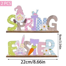 2 PCS Wooden Easter Decorations,Wooden Table Easter Decorations,Easter Decorations,Easter Table Decorations,Spring Decorations,Easter Decor,Spring Easter Sign Stand Table Decorations