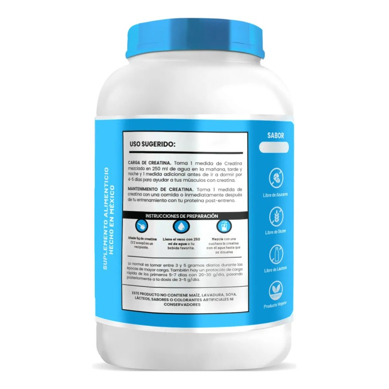 Creatina Suplemento Monohidratada D-mon 1 Kg 200 Servicios Sabor Mora