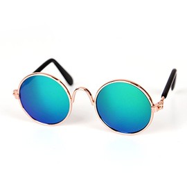 Kingsie Cat Sunglasses, Glasses, Small Dogs, Glasses, Cute, Cool, Sunburn Protection, UV Protection, Pet Accessories, Photography (Green)