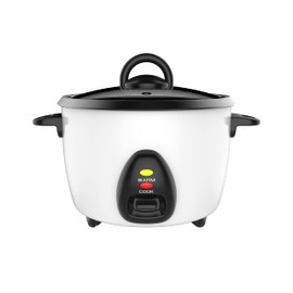 Uniware Electric Rice Cooker with Non-Stick Aluminum Pot, Tempered Glass Lid, Rice Paddle and Measuring Cup (5 Cup)