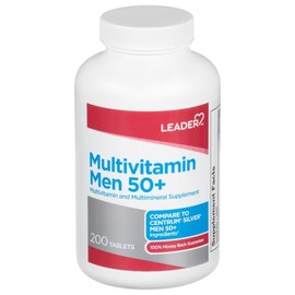 Leader Men's 50+ Multivitamin Tablets 200 Ct. Daily Wellness for Men Over 50