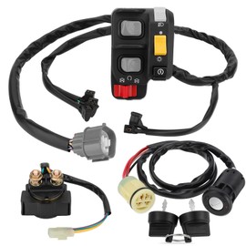 M MATI Handlebar Key Starter Relay Switch Kit for Honda Rancher-420-ES Rancher-420-AT 2007-2013 35140-HP5-A51 35140-HP7-A02 35140-HP5-A11