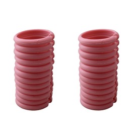 2 Pack 24 Piece Plastic Basic Locking Oval Hook Easy Gliding Shower Curtain Rings (Pink)