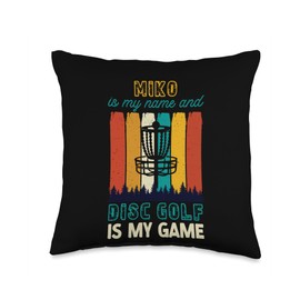 Miko Is My Name Disc Golf Is My Game Tee Pad Player Throw Pillow