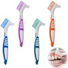 Pack of 4 Denture Toothbrushes, Denture Brush, with Multilayer Bristles