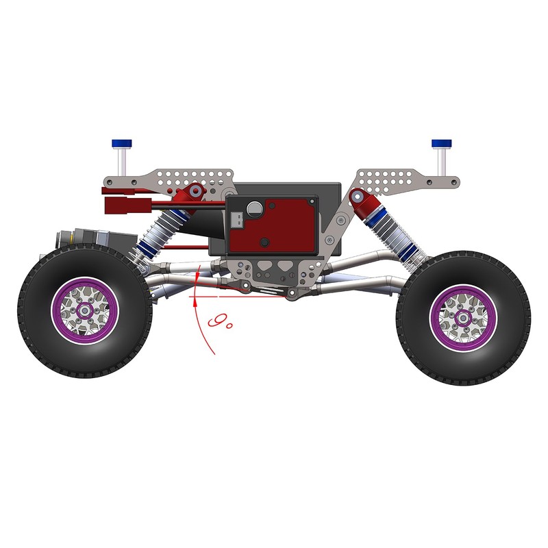 TCRC GR5 Titanium LCG Chassis Kit Frame Rail for Redcat