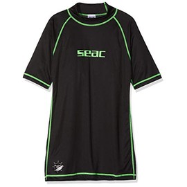SEAC Men's Rash Guard T Black, Short Sleeve, Sun Protection 97.5%, M