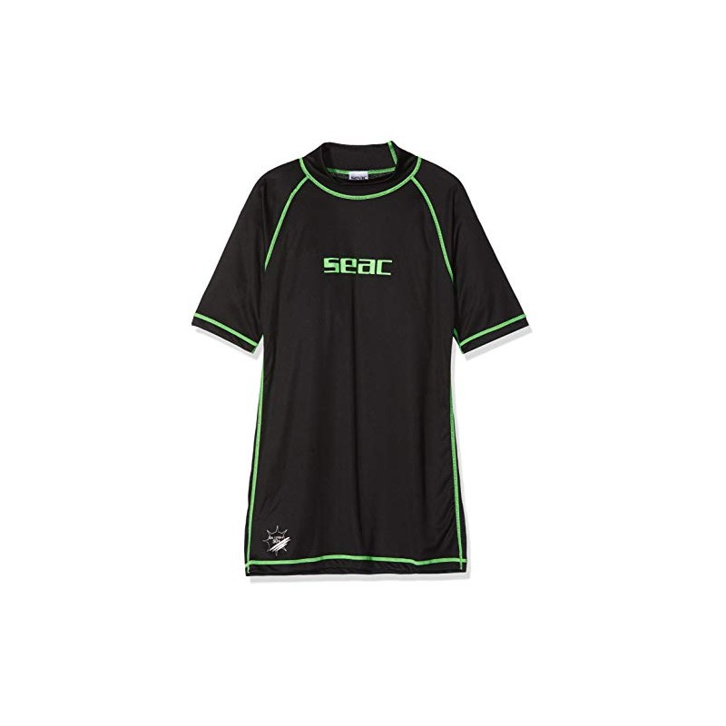 SEAC Men's Rash Guard T Black, Short Sleeve, Sun Protection