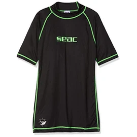 SEAC Men's Rash Guard T Black, Short Sleeve, Sun Protection 97.5%, M