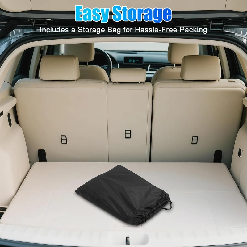 WODHMIEY Foldable Car Rear Seat Extender, Leather Seat Mattress for