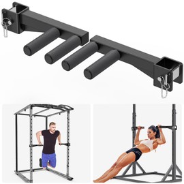 Lifeswell Dip Bar Attachment for 2" x 2" Power Rack, Non-Slip Wide & Narrow Grip Handles, 500 lbs Capacity, Squat Rack Attachment for Dips, Inverted Rows, Push-Ups