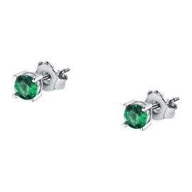 Morellato 925% Sustainable Silver Green Cubic Zirconia Ladies Earrings Tesori Collection - SAIW176, Recycled 925 silver, Cubic Zirconia