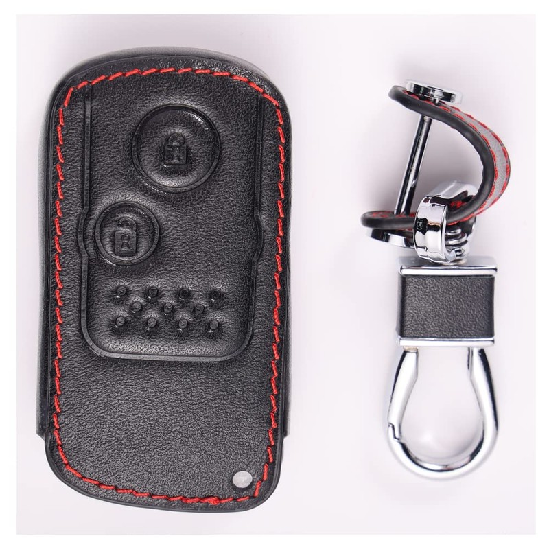 BKY 2 Button Leather Key Case for Honda Stepwagon Fit