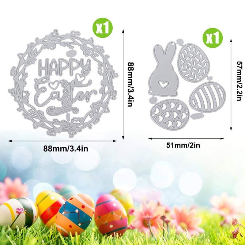 Bymivofun 5 Pieces Easter Cutting Dies Rabbit Eggs Cutting Dies