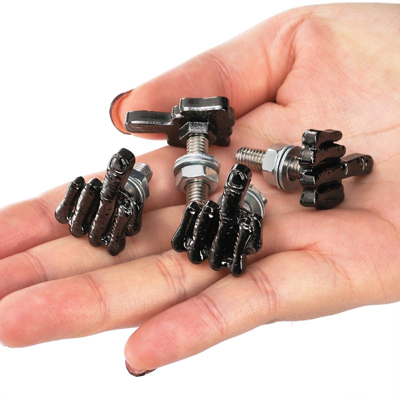 Yarlung 8 Pack License Plate Screws Kit, Finger Shape Stainless
