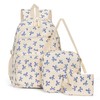 Bow Backpack for Women Kawaii Coquette Nylon Backpack 3Pcs Set