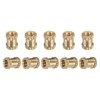 DTGN M2x4x3.5mm (IDxLxOD) Knurled Insert Nuts Brass Plastic Shell Brass