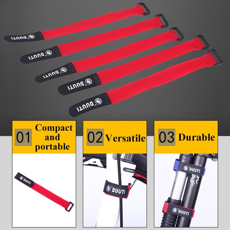Bicycle Velcro Straps, 5 Pieces Bicycle Velcro Strap Nylon with