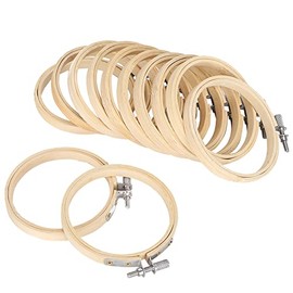 Zerodis 12Pcs Embroidery Hoop Set Hoops Circle Rings 9cm/3.5in Bamboo Circle Stitch Frame Hoop Ring