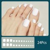 24 Pcs Matte White Press on Toenails Short Square Fake