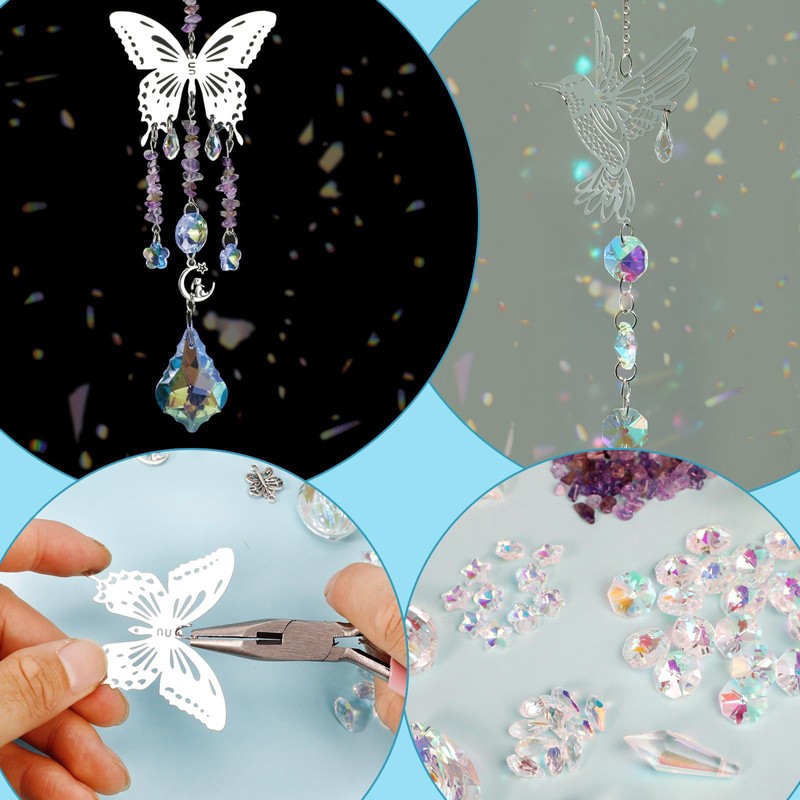 400pcs Crystal Suncatchers Kit, Star Crystal Suncatcher Sun Catcher for