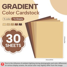 230GSM 8.5" X 11" Brown Construction Paper Cardstock, 30 Sheets Colored Cardstock Brown Card Stock Printer Paper for Printer, Invitations, Scrapbooking, Diy Crafts, Decoration