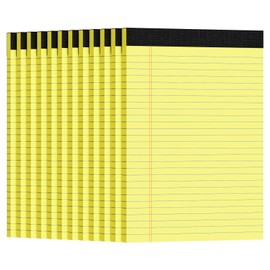 Ciphyfee 12pcs Legal Pads 8.5 x 11, Notepads 8.5 x 11 College Ruled Notebook, Writing Pads of Paper,Yellow Note Pads, Memo Pad Papers Perforate Legal Notepads Narrow Ruled Line,30 Sheets/Pack