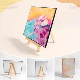 DOMMARE 9.4 in Wooden Easel Stand for Painting, Canvases, Art, Crafts, Tabletop Easter Mother Father Day Gifts, Small Wood Table Top Paint Tripod Station for Photo Picture Sign Holder(3 Pack)