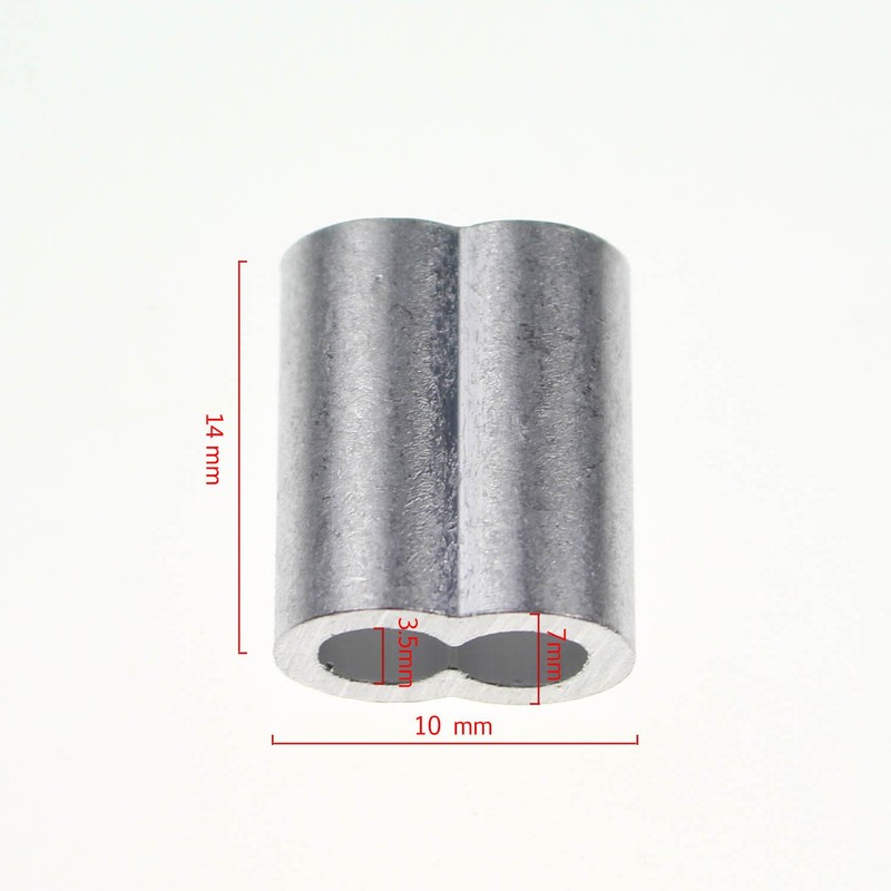 Sutemribor 1/8 Inch Aluminum Crimping Loop Sleeve for Wire Rope