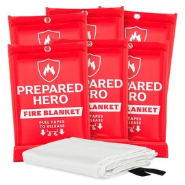 The Prepared Hero Emergency Fire Blanket - Simple and Easy to Use. Never Expires.:_6 Pack