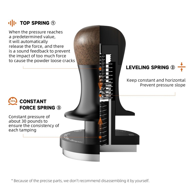 MHW-3BOMBER Constant Pressure 58.35 mm, Coffee Tamper with Titanium Coating,