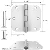 HOSOM (30) 3.5" Satin Nickel Interior Door Hinges 3-1/2" with