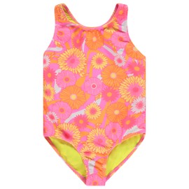 BTween - Traje de baño de una pieza para niñas, colores y patrones únicos, tallas 4-16 para niños y niños pequeños, Pinea, 5