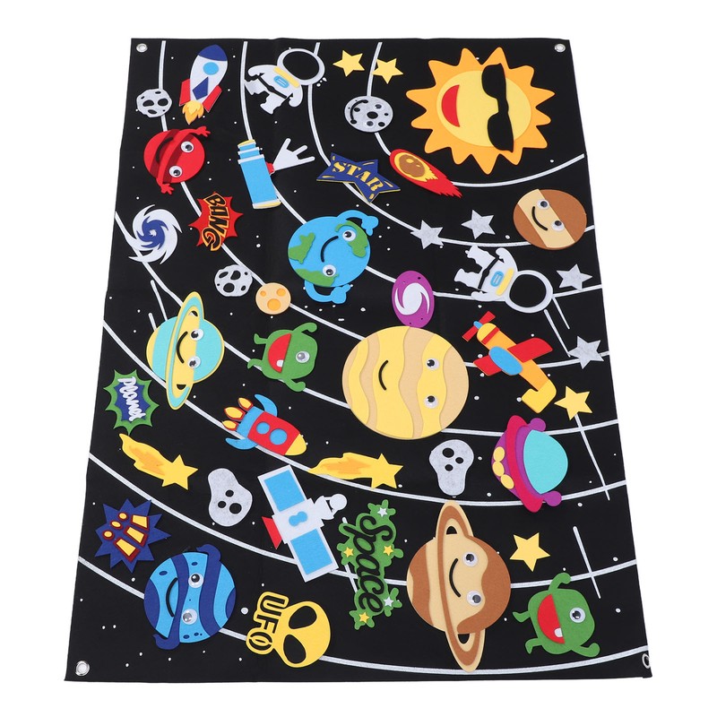 45pcs Outer Space Felt Story Board 3.5in Storytelling Educational DIY