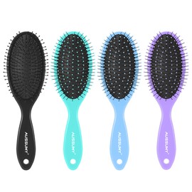 4 Pack Detangling Hair Brush - Air Cushion Detangler Hairbrush with Ultra Soft Bristles for Effortless Tangle Removal - For Wet Dry Damaged Curly Hair for Women Men Boys Girls Adult Kids -Mixed Colors