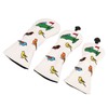 3PCS Golf Club Head Cover PU Waterproof Bird Pattern Golf
