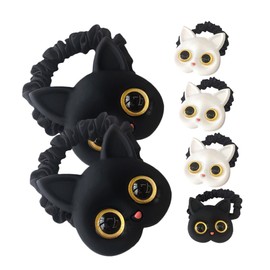 Baluue 6pcs Cute Cat Hair Ties for Girls Elastic Ponytail Holders Stylish Hair Accessories for All Occasions Versatile for Buns and Updos