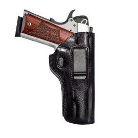 Colt 1911 IWB Concealed Cary (CCW) Holster, Right Hand Draw, Leather & Handmade, Compatible with Most 1911 Style Handguns – Kimber – Colt – S&W – Sig Sauer – Remington – Ruger & More (Black)