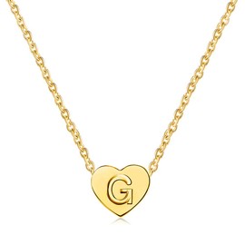 SBI Jewelry Gold Initial Necklace with Letter G Pendant Adjustable Stainless Steel Birthday Heart Necklace Gift