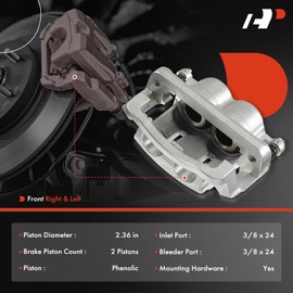 A-Premium Disc Brake Caliper Assembly with Bracket Compatible with Select Ford Models - For F-250 Super Duty/F-350 Super Duty 2005-2012 - Front Driver and Passenger, 2-PC Set