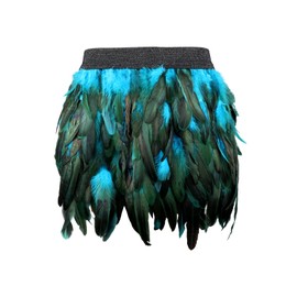 GADITIEK Azure Blue Feather Skirt, Peacock Costume Women, Fancy Dress Costumes, Women's Carnival Costume, Parrot Costume Women, azure blue