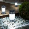 GLOBO 33254-3 LED Solar Lamp Stainless Steel Outdoor Garden Path